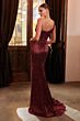 LaDivine CH182 One Shoulder Sequin Dress