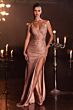 LaDivine CH225 Faux Wrap Sequin Dress