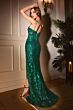 LaDivine CM334 Sheer Corset Sequin Dress