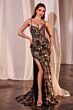 LaDivine CM358 Sharkbite Slit Embellished Dress