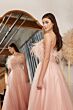 LaDivine CR864 Strapless A-Line Feather Dress