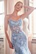 LaDivine D145 Lace-Up Back Godet Skirt Dress
