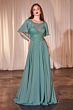LaDivine HT101 Cape Sleeve Bateau Neck Dress