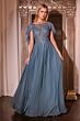 LaDivine HT101 Cape Sleeve Bateau Neck Dress