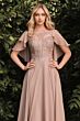 LaDivine HT101 Cape Sleeve Bateau Neck Dress