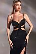 LaDivine HT117 Lace-Up Back Front Cutout Dress