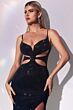 LaDivine HT117 Lace-Up Back Front Cutout Dress
