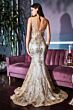 LaDivine J810 Sheer Corset Spaghetti Straps Dress