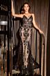 LaDivine J810 Sheer Corset Spaghetti Straps Dress