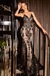 LaDivine J810 Sheer Corset Spaghetti Straps Dress