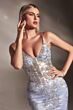 LaDivine J810 Sheer Corset Spaghetti Straps Dress