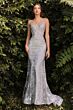LaDivine J810 Sheer Corset Spaghetti Straps Dress
