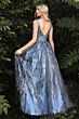LaDivine J812 Plunging Neckline Embroidered Dress