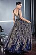 LaDivine J812 Plunging Neckline Embroidered Dress