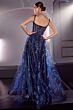 LaDivine J840 Sheer Corset Floral Glitter Dress