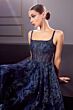 LaDivine J840 Sheer Corset Floral Glitter Dress