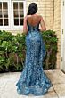LaDivine J856 High Slit Scoop Back Dress
