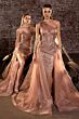 LaDivine J869 Tulle Overskirt Asymmetric Neck Dress