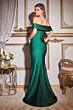 LaDivine KV1050 Off-The-Shoulder Pleated Bodice Dress