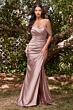 LaDivine KV1050 Off-The-Shoulder Pleated Bodice Dress