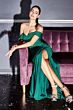 LaDivine KV1050 Off-The-Shoulder Pleated Bodice Dress