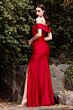 LaDivine KV1050 Off-The-Shoulder Pleated Bodice Dress