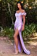 LaDivine KV1056C Puff Sleeve Off The Shoulder Dress