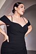 LaDivine KV1057C Cold Shoulder Front Slit Dress