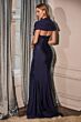 LaDivine KV1061 Queen Anne Neck Pleated Dress