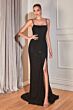 LaDivine KV1063 Tie Back Straight Neckline Dress