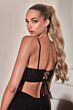 LaDivine KV1063 Tie Back Straight Neckline Dress