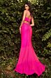 LaDivine KV1063 Tie Back Straight Neckline Dress