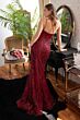 LaDivine KV1071 Asymmetric Neck Sequin Dress