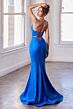 LaDivine KV1094 Beaded Cutout Lace-Up Back Dress