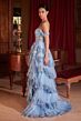 LaDivine KV1110 Tiered Skirt Off-The-Shoulder Dress