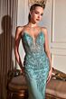 LaDivine OC007 Sheer Corset Glitter Dress