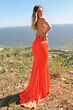LaDivine SE016 Ruched Derriere Backless Dress