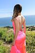 LaDivine SE016 Ruched Derriere Backless Dress