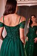 LaDivine SF009 Cold-Shoulder Tulle Overskirt Dress