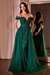 LaDivine SF009 Cold-Shoulder Tulle Overskirt Dress