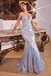 LaDivine Y034 Lace-Up Back Sequin Dress