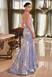 LaDivine Y034 Lace-Up Back Sequin Dress