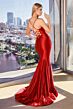 LaDivine Y036 Mermaid Silhouette Ruched Dress