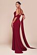 Ladivine 7433 Draped Bodice Chiffon 3-Way Neck Dress