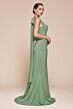 Ladivine 7433 Draped Bodice Chiffon 3-Way Neck Dress
