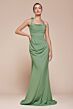 Ladivine 7433 Draped Bodice Chiffon 3-Way Neck Dress
