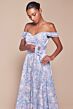 Ladivine 7441 Off The Shoulder Floral A-Line Dress