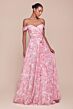 Ladivine 7441 Off The Shoulder Floral A-Line Dress