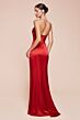 Ladivine 7451 Side Slit Strapless Draped Satin Dress