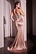 Ladivine C161 Beaded Strapless Bodice Draped Skirt Dress